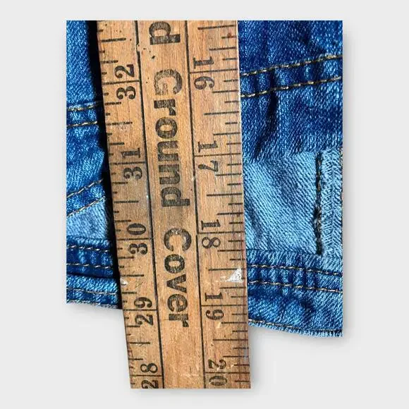 New Look Denim Cropped Vest Women’s Size 3XL Saddle Bag Design Button Front - Picture 5 of 5